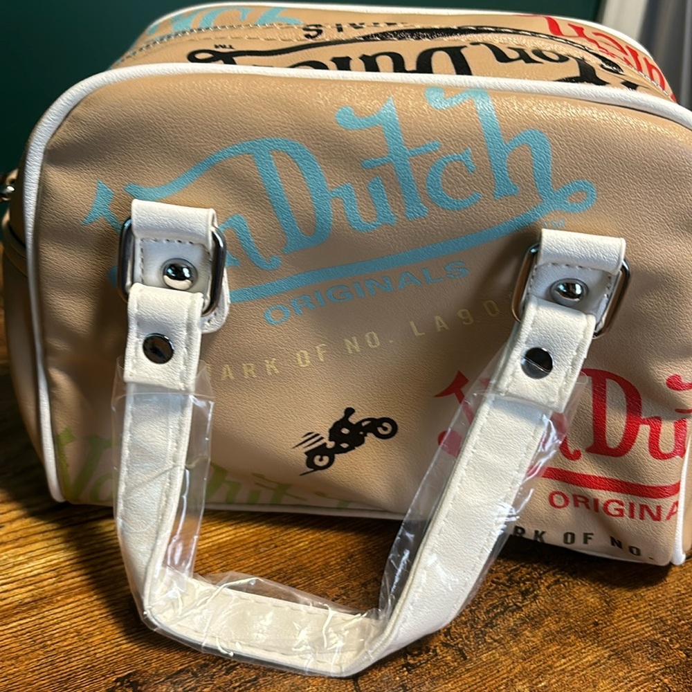 Von Dutch brand mini bowling bag in multicolor, brand new in perfect condition
